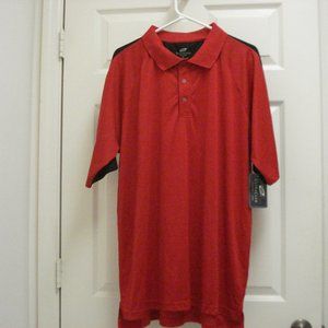 Ultra Club Cool & Dry Men's Short Sleeve Sport Shirt Size XL Red Black